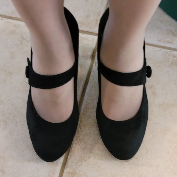 American Eagle, Black, Faux-Suede, Retro, Mary Janes - Picture 5 of 7